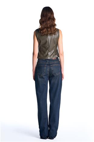 Lacivert Straight Fit Jean