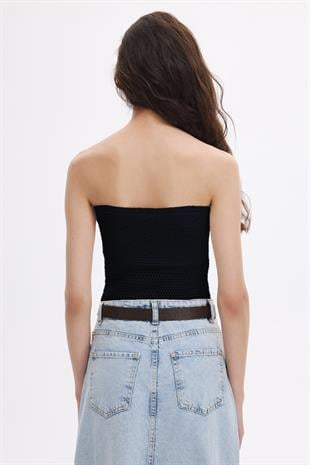 Lacivert Triko Büstiyer Top