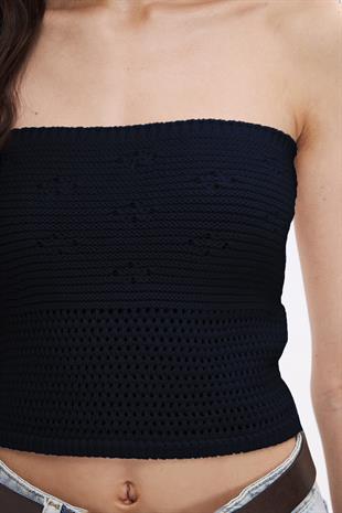 Lacivert Triko Büstiyer Top