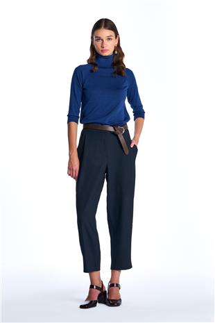 Lacivert Yüksek Bel Pantolon