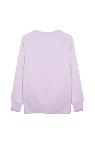 Lila Bisiklet Yaka Kazak