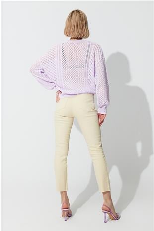 lilacc V-Neck  Knit Pattern Knit Sweater SWK4600LL