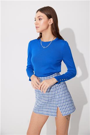Blue Basic Knit Sweater SWK4626MA