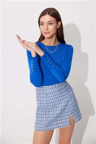 Blue Basic Knit Sweater SWK4626MA