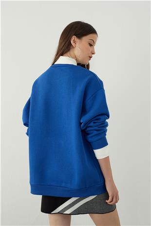 Sweatshirt with shirt collar detail