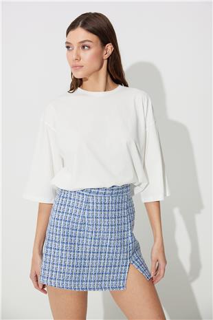 Blue  Slit Mini Skirt SS23S4722MA