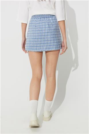 Blue  Slit Mini Skirt SS23S4722MA
