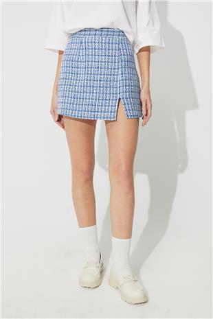 Blue  Slit Mini Skirt SS23S4722MA