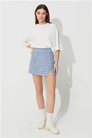 Blue  Slit Mini Skirt SS23S4722MA