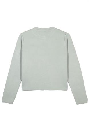 Mint Düğmeli Triko Hırka