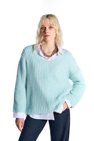 Mint V Yaka Triko Kazak