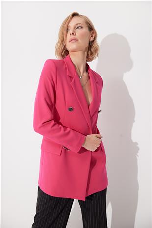 Pink 4 Buttoned Reefing Blazer Jacket SS23J4708PE