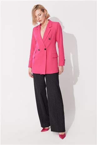 Pink 4 Buttoned Reefing Blazer Jacket SS23J4708PE