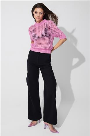 Pink Crew Neck Ajour Jumper SS23K4750PE 