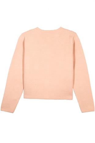 Pembe Düğmeli Triko Hırka