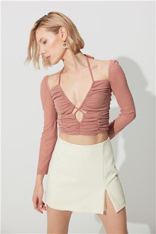 Pink Chest Decollete  Zipper Bustier SS23CT4731PE