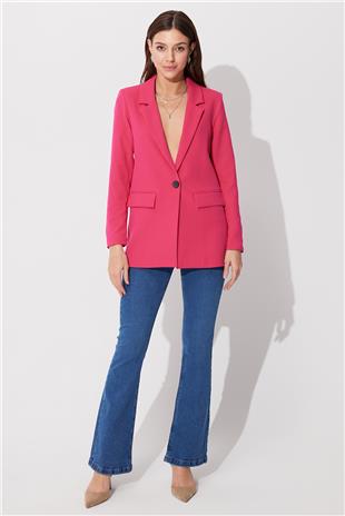 Pink Single Buttoned Reefing Blazer Jacket  SS23J4707PE