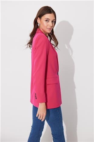 Pink Single Buttoned Reefing Blazer Jacket  SS23J4707PE