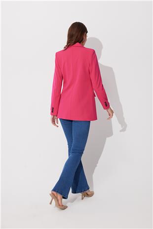 Pink Single Buttoned Reefing Blazer Jacket  SS23J4707PE