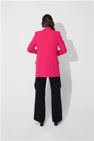 Pink Single Buttoned Oversize Blazer Jacket SS23J4709PE