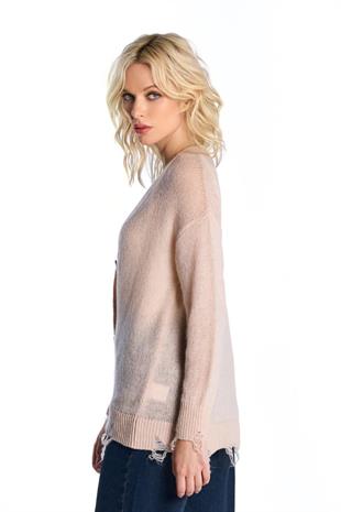 BEJ YIRTIK DETAYLI HIRKA