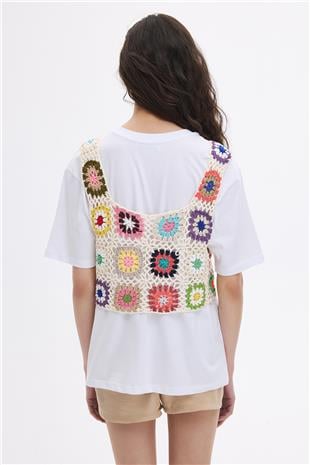 Renkli Patchwork Bluz
