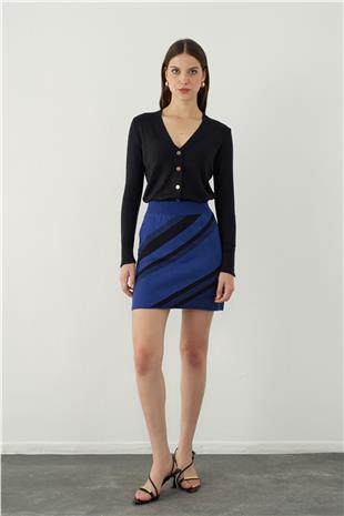 Stripe Knitted mini skirt