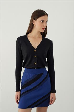 Stripe Knitted mini skirt