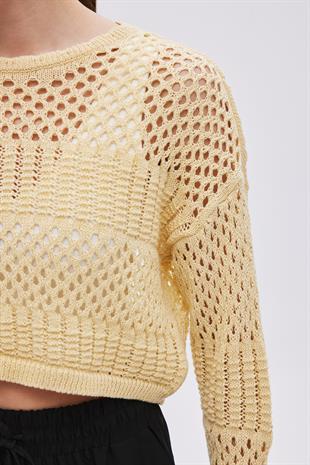 Yellow Open Knit Sweater