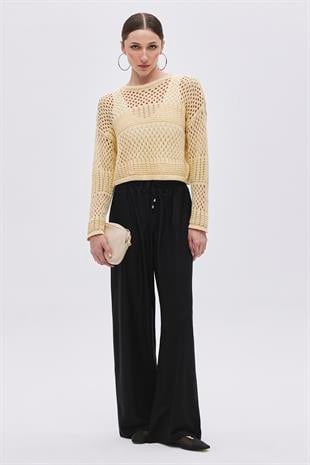 Yellow Open Knit Sweater