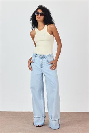 Sarı Halter Yaka Fiyonk Detaylı Atlet