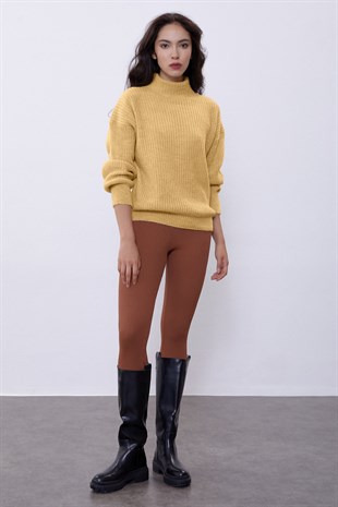Yellow Crop Tube Sweater SWK4333SR
