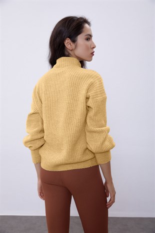 Yellow Crop Tube Sweater SWK4333SR
