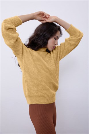 Yellow Crop Tube Sweater SWK4333SR