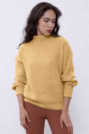 Yellow Crop Tube Sweater SWK4333SR