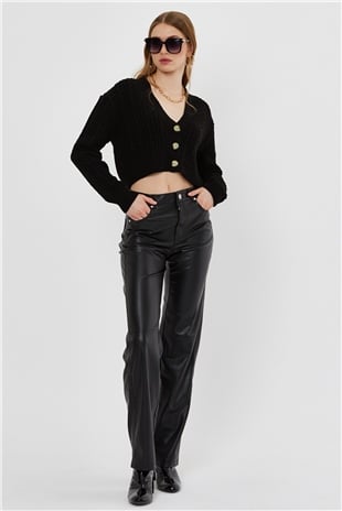 Yellow Braided Pattern Knit Cardigan SWC4690Sİ