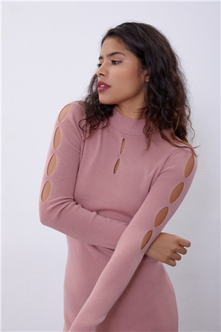  Pink Drop-Cut Knit Dress SWD4465PE