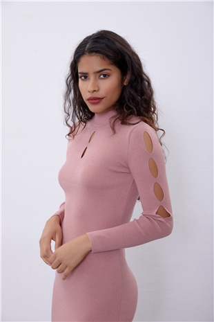  Pink Drop-Cut Knit Dress SWD4465PE