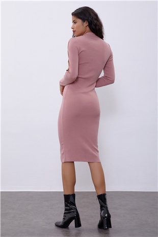  Pink Drop-Cut Knit Dress SWD4465PE