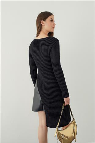 Asymmetrical cut knitted tunic