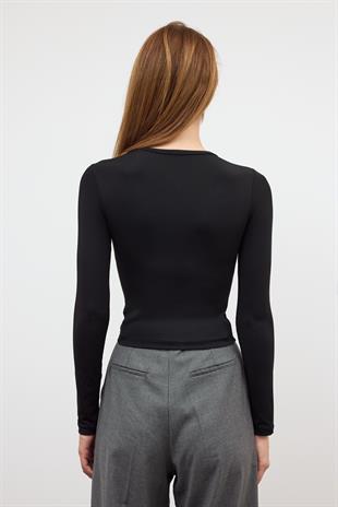 Siyah BİSİKLET YAKA BASİC BODY