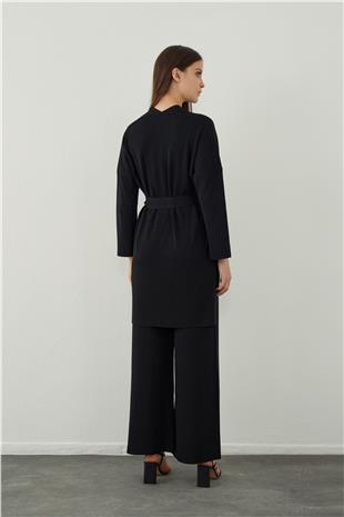 Straight cut basic knitted trousers