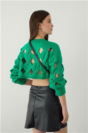 Leather look mini skirt with pocket detail