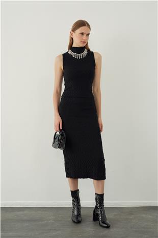 High neck knitted blouse