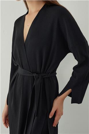  Basic knit cardigan with flat collar