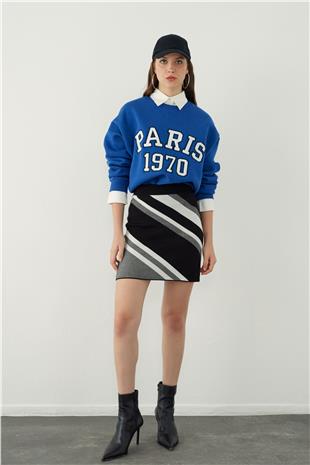 Stripe Knitted mini skirt