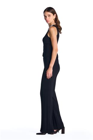 Siyah Fitilli Pantolon