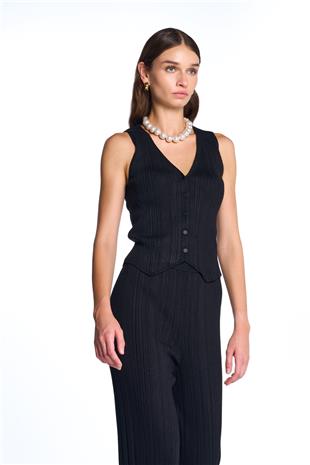 Siyah Fitilli Pantolon