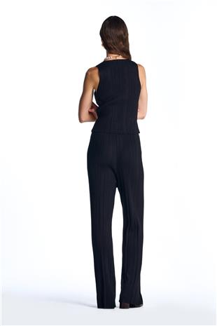 Siyah Fitilli Pantolon