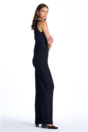 Siyah Fitilli Pantolon